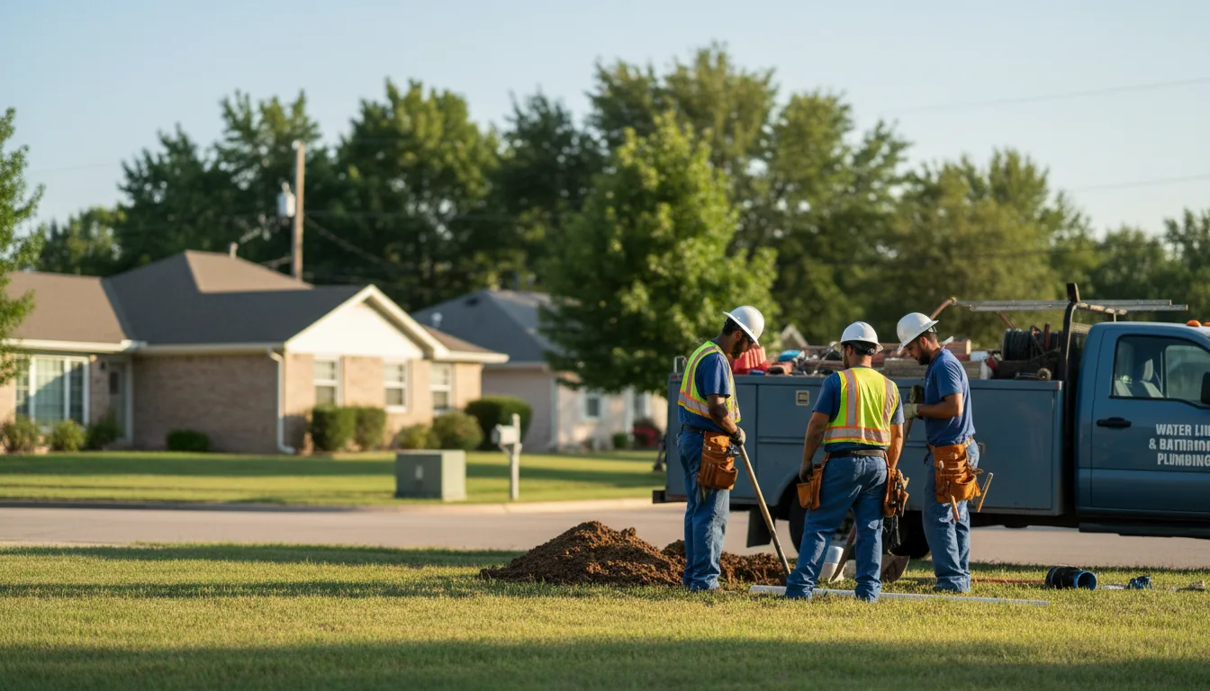Residential water line and bathroom plumbing service in Spearman, TX